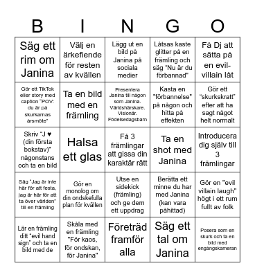 Birthday Bingo Card