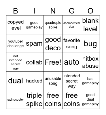 recent tab bingo Card