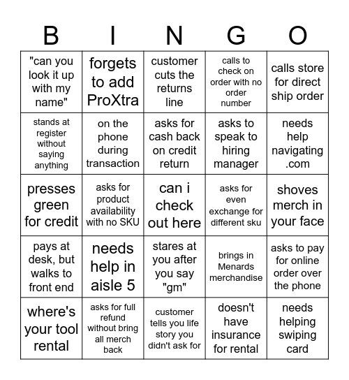 Doozies pt 2 Bingo Card
