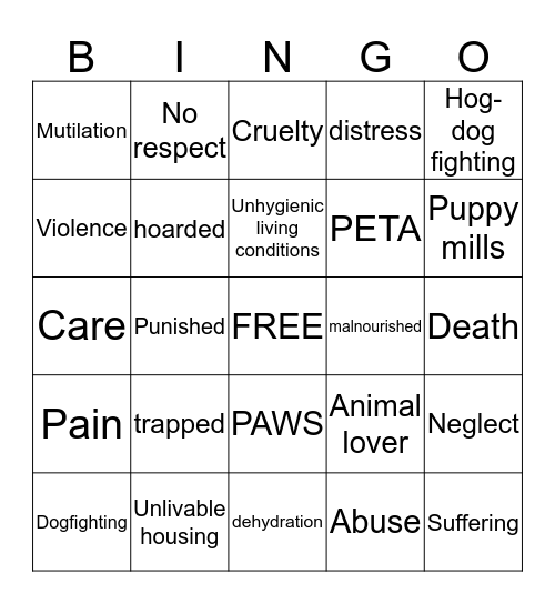 Fight 4 What Is Right Bingo Card