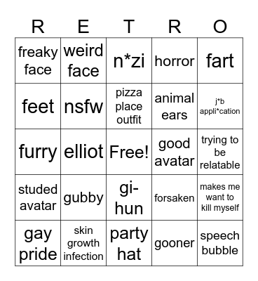 gubby bingoslop Bingo Card