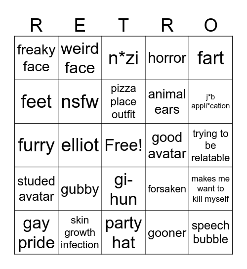 gubby bingoslop Bingo Card
