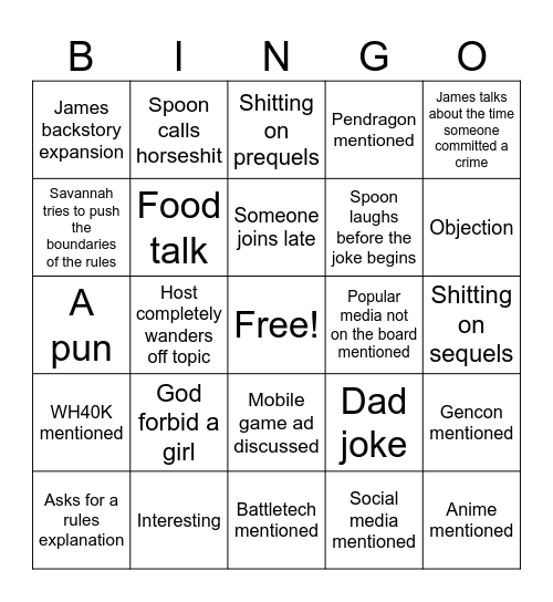Trivia Bingo Card