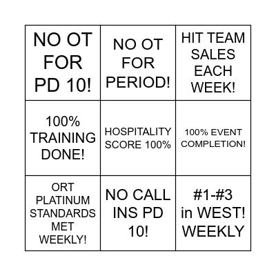 CONNECTIONS TEAM GOALS! Bingo Card