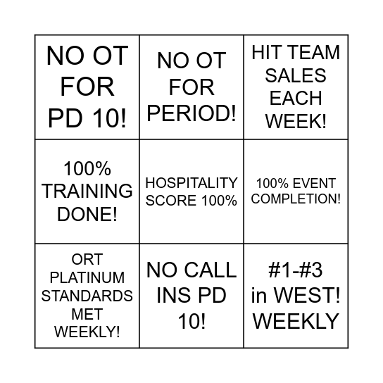 CONNECTIONS TEAM GOALS! Bingo Card