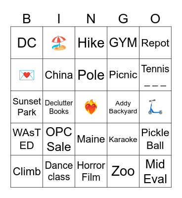 SUMMERINGO 2025 Bingo Card
