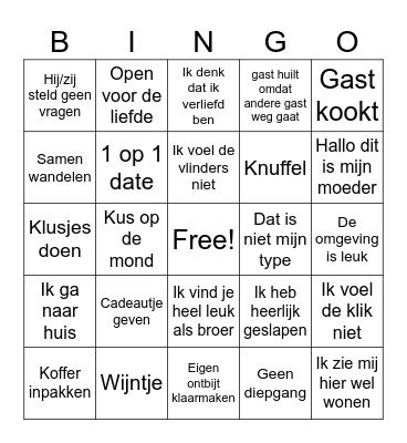 B&B vol liefde 2025 Bingo Card