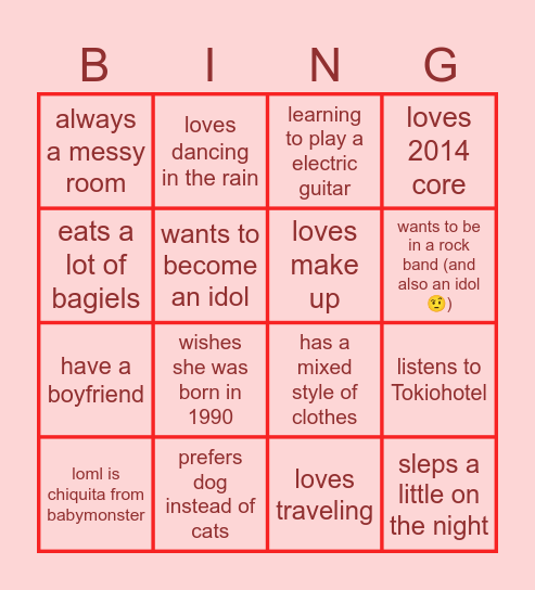 Yeoni Bingo!! 📸 Bingo Card
