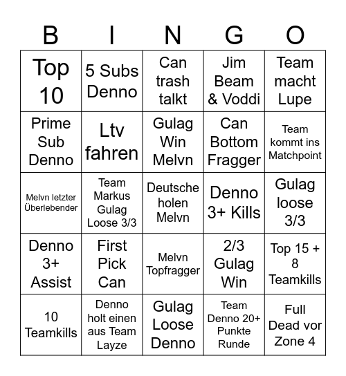 Sauf Bingo 1 Bingo Card
