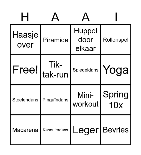 Levend Bingo Card