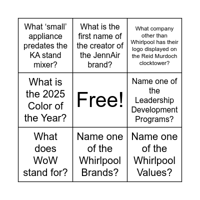 BUILD Bingo Card