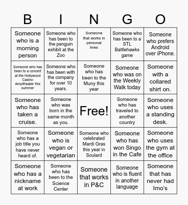 AP Fizz & Bizz Bingo Card