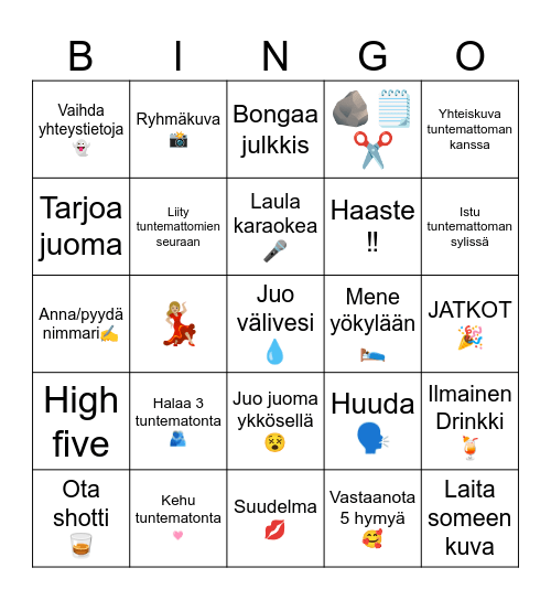 Polttaribingo Card