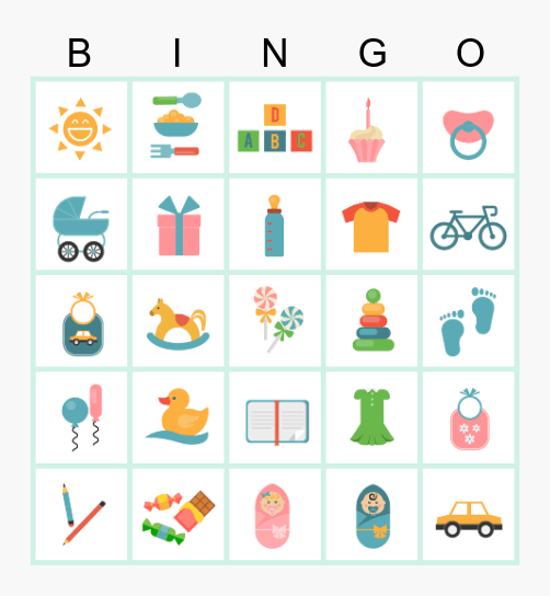 Gender Reveal Bingo Card
