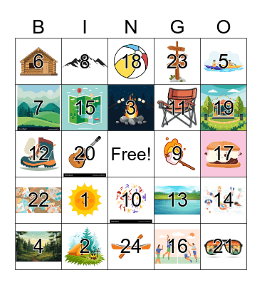 Summer Camp Bingo Card