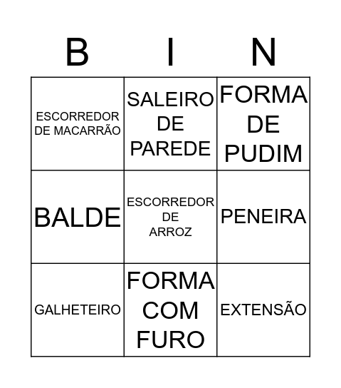 BINGO PANELEIRO Bingo Card