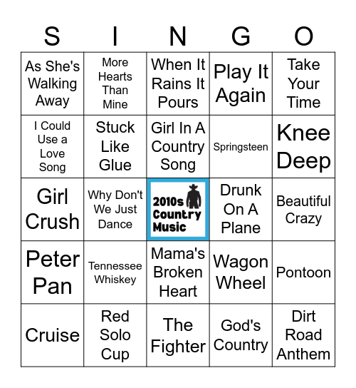 2010s Country Music Bingo ( 30 songs) Bingo Card