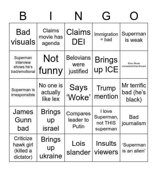 Shapingo Bingo Card