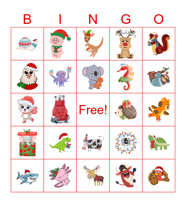 Animals Bingo Card