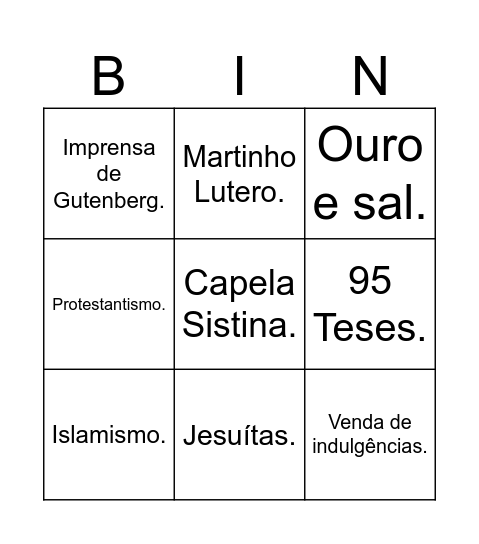 BINGO HISTÓRICO Bingo Card