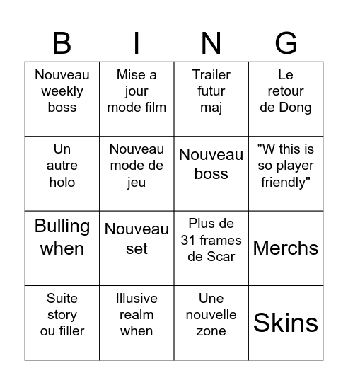 2.5 Livestream Wuwa Bingo Card