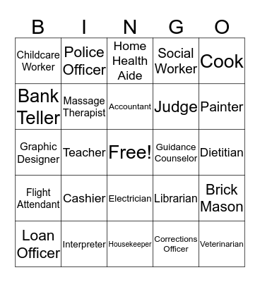 Career Bingo Card