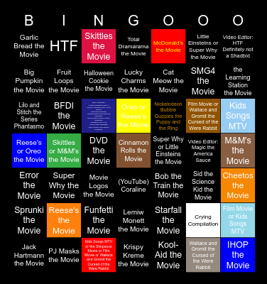 Earth Light Bulb Film Cinematic Bingo Card