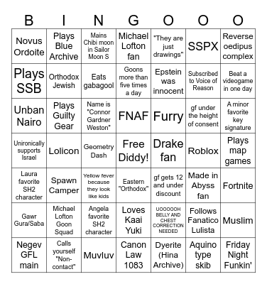 MAP Bingo Card