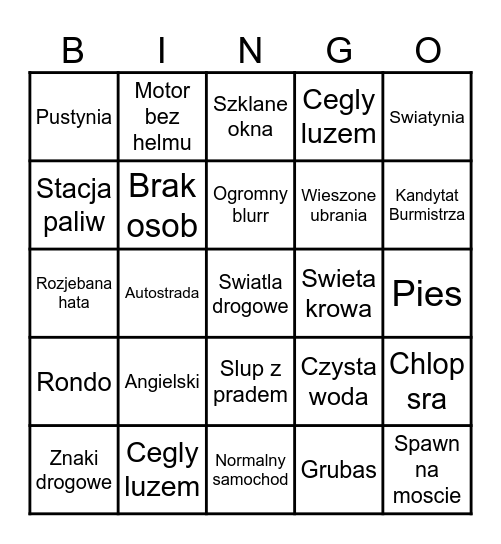 Indie bingo Card