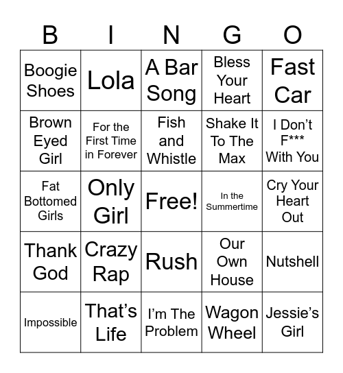 Regular's Choice July 2025 Bingo Card