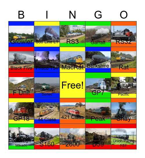 Cargo Locomotives- Past to the Present Bingo Card