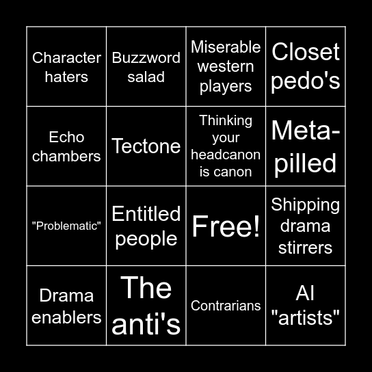 Things that ruin fandoms Bingo Card