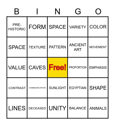 MAPEH 9 BINGO Card