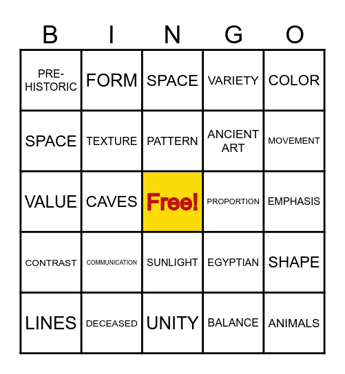 MAPEH 9 BINGO Card