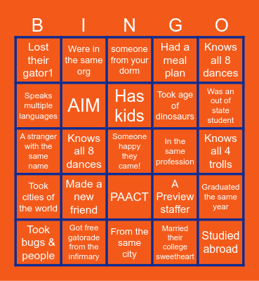 LINE ‘EM UP Bingo Card