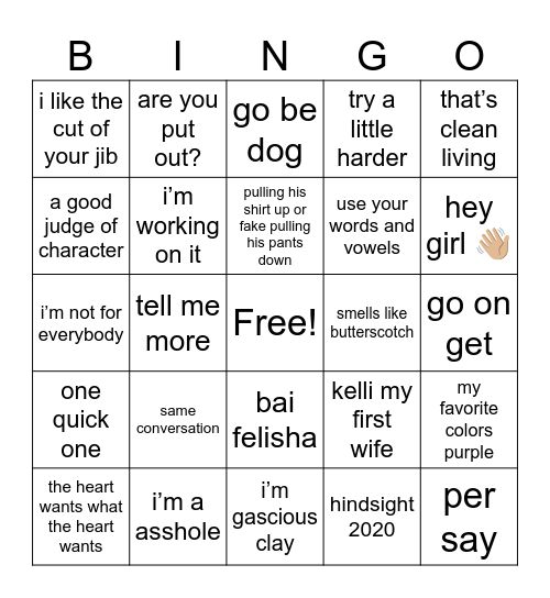 Scotty Bingo Card