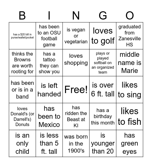 GRAHAM FAMILY REUNION 2025 Bingo Card