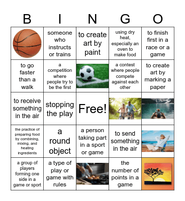 Sports and Leisure Bingo Card