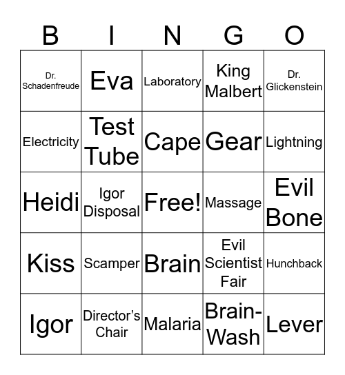 Movie Bingo Card