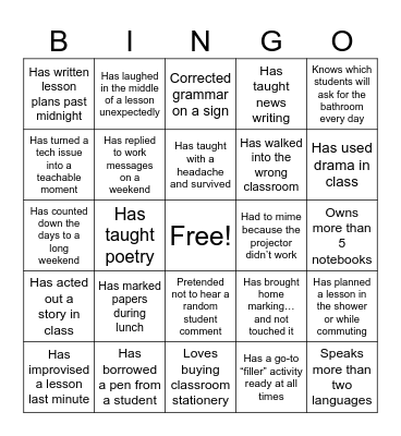 HELLO, BINGO! Bingo Card