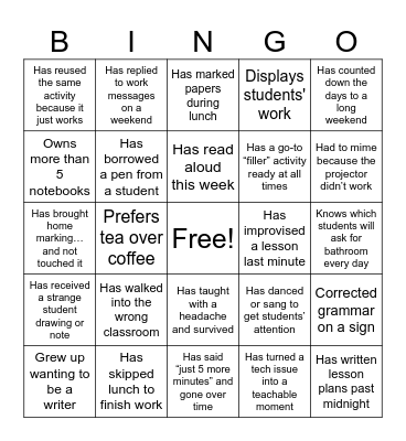 HELLO, BINGO! Bingo Card