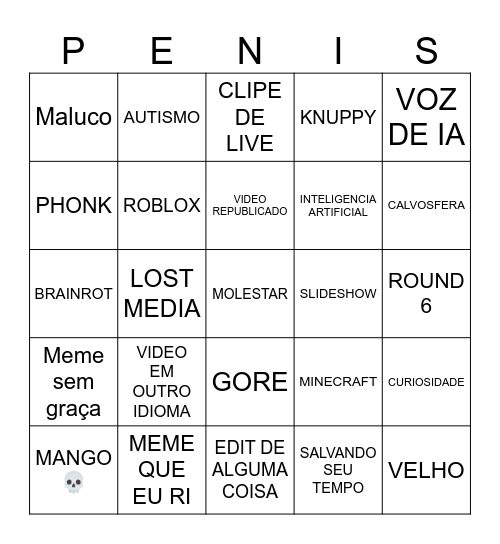 Tik tok bingo Card