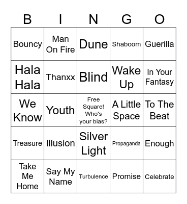 ATEEZ BINGO Card