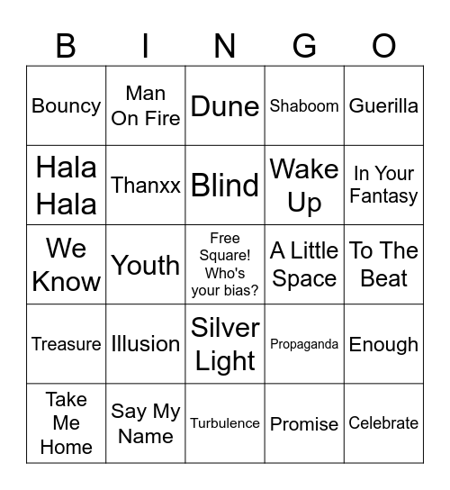 ATEEZ BINGO Card