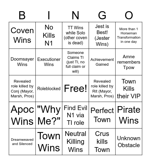 TOS 2 Bingo Card