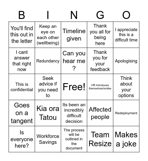 Bingo! Bingo Card