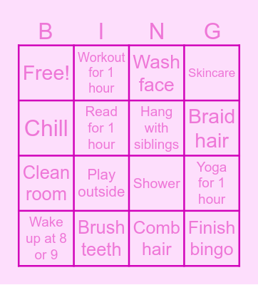 Morning Bingo Card