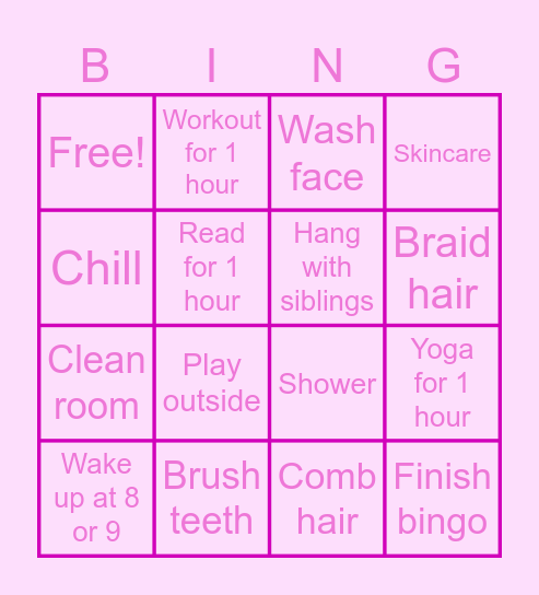 Morning Bingo Card