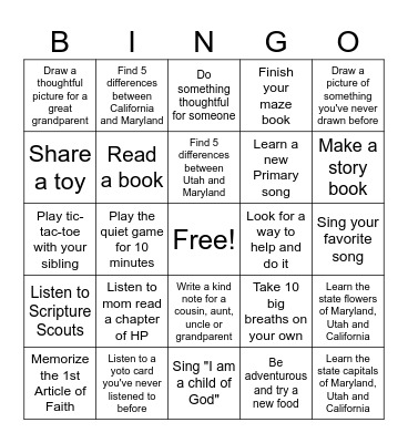 Tavel Bingo Summer 2025 Bingo Card