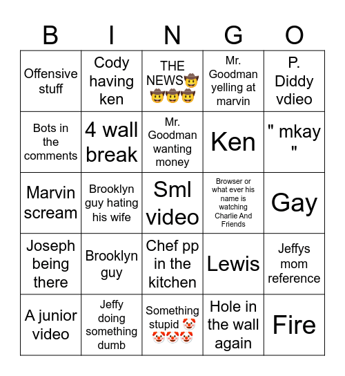 SML bingo Card